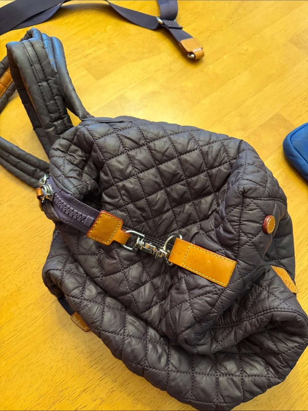 MZ WALLACE Quilted Shoulder Bag in Plum Classic Sutton